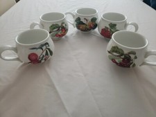 Portmeirion Pomona Fruit Cups x 5 Cherry Pear Red Current Royal George 