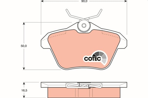Rear trw gdb1147 brake pad - trw-oe,