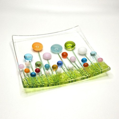 Handmade fused glass flower