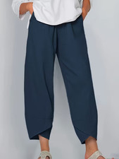 Womens Navy Casual Elastic