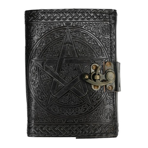 Leather journal pentagram - leather,