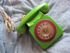 vintage rotary dial telephone working painted green and purple novelty phone bt