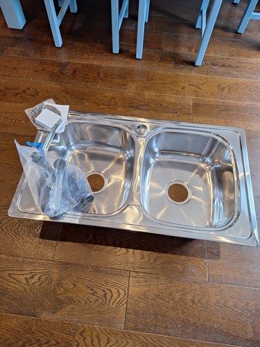 Stainless steel double bowl - double,