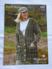 LADIES CHUNKY  CARDIGAN / JACKET  KNITTING PATTERN   32 " TO 42 "  SUPER CHUNKY