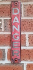 VINTAGE INDUSTRIAL ENAMEL DANGER SIGN