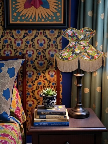 Proud peacock fabric - , table