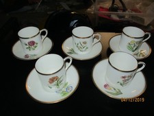 Royal Worcester; 5 Coffee Cups