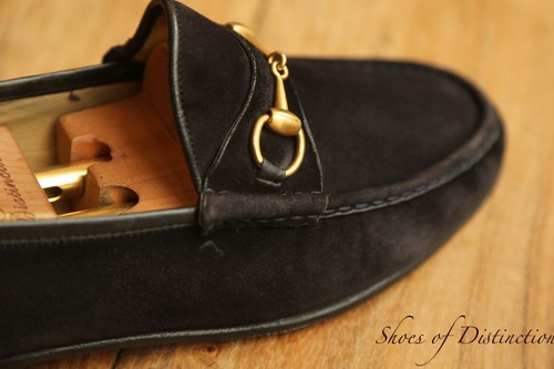 Gucci black suede brass bit - black,