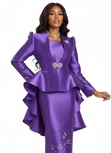 Regal purple satin suit - , with