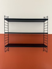 Black three shelf String system unit. VGC