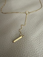 Authentic Gucci 18ct Yellow Gold Lariat Name Plate Necklace