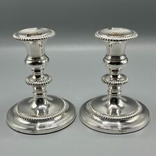Pair Harrods Vintage Silver Plated Candlesticks Candle Holders English Antique