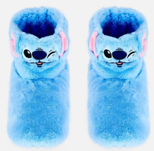 Lilo Stitch Bootie Slippers Blue Faux Fur 3D Size 2-8 Xmas Gift