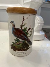 Portmeirion Turtle Dove Vintage Birds of Britian Canister 1978 6 3/4 inches tall