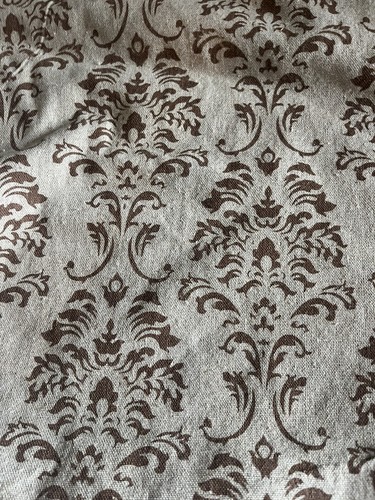 Brown damask linen cotton - damask, linen/cotton