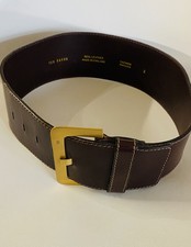 Ted Baker Dark Brown 3 Inch Wide Waist Belt Size 2
