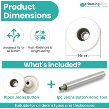 14/17/20/22mm Jeans Buttons
