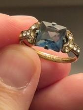 Antique art deco blue paste - deco,