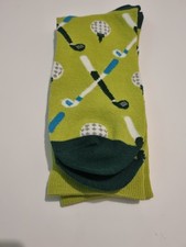 Brand New Novelty Golf Mens Socks. Adult Size 8-11 Featuring Balls And Clubs