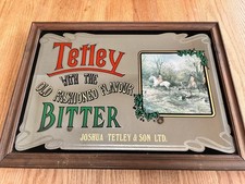 Vintage Tetley Bar Mirror. 1970's Bar / Pub Advertising Framed Mirror