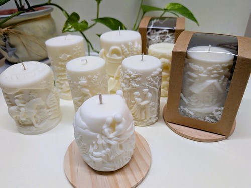 Pair handmade relief - of,
