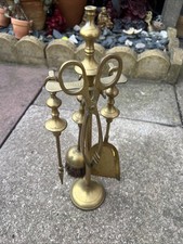 4 Piece Antique Brass Fire companion set