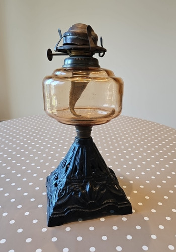 Victorian oil lamp with - victorian,
