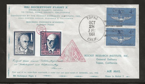 1961 rocket mail cover rri - 1961,