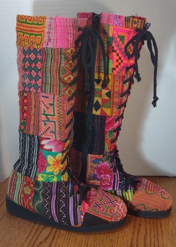 Flower fairy tapestry boots - flower,