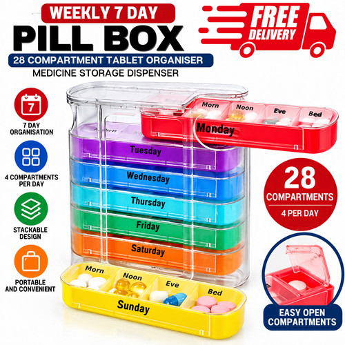 Weekly day pill box - weekly,