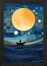 Moonlit Sea Picasso Framed Wall Art Poster Canvas Print Picture