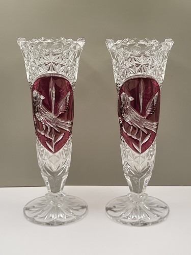 Pair vintage lead crystal - vintage,