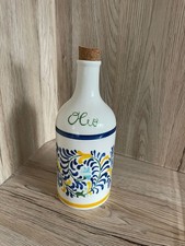 Italian Ceramic Olive Oil Dispenser Bottle Hand Painted USED VGC
