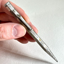ANTIQUE YARD O LED MECHANICAL PENCIL SILVER TONE METAL RETRACTABLE WORKING