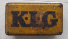 VINTAGE FRENCH K.L.G. SPARK PLUG TIN