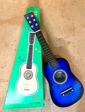 Blue wooden guitar kids - guitar,