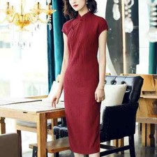 Lady Chinese Cheongsam Midi
