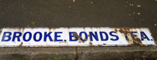 VINTAGE ORIGINAL GENUINE BROOKE BOND TEA ENAMEL ADVERTISING SIGN 69" by 12"