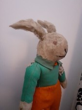 Vintage Antique Rabbit Bunny Merrythought Or Chad Valley English Fabric Rabbit