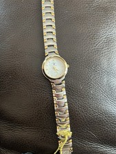 Beverly Hills Polo Club Stainless Steel Quartz Watch with Gold Plated Bezel New