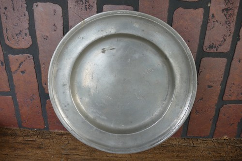 Antique pewter 19th charger - pewter,