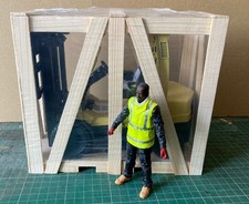 1/14th scale Tamiya RC semi truck oversize cargo, forklift truck in crate.