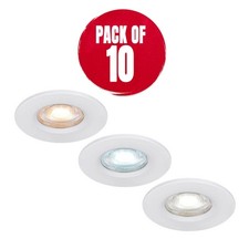 LAP Downlights Integrated LED Variable White Plastic White Dimmable 10 Pack
