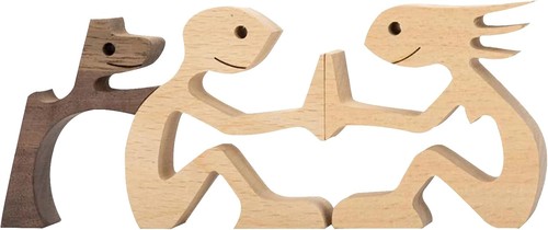 Handmade wooden statue - handmade, family