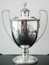 Antique Sterling Silver Lidded Agricultural Trophy, London 1812, Thomas Hayter