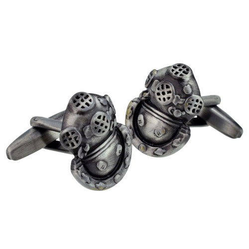 Retro divers helmet cufflinks - divers,