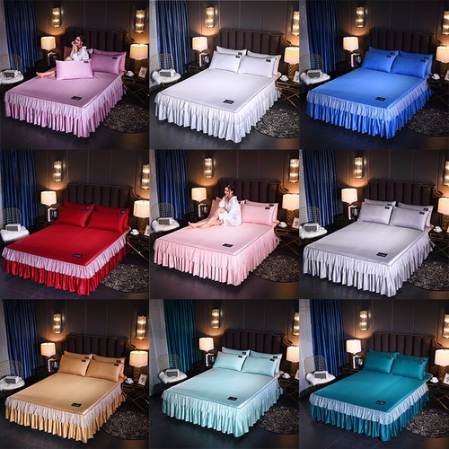 Luxury satin silky bed skirt - satin,