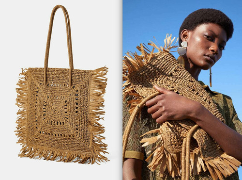Zara large bag plaited braided - zara,
