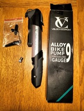VeloChampion Mini Pump Alloy 9 Road Mountain Bike Bicycle with Pressure Gauge