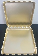 Unbranded 18cm By 18cm Metal Fluted (Scalloped) Edge Presentation/Serving Trays
